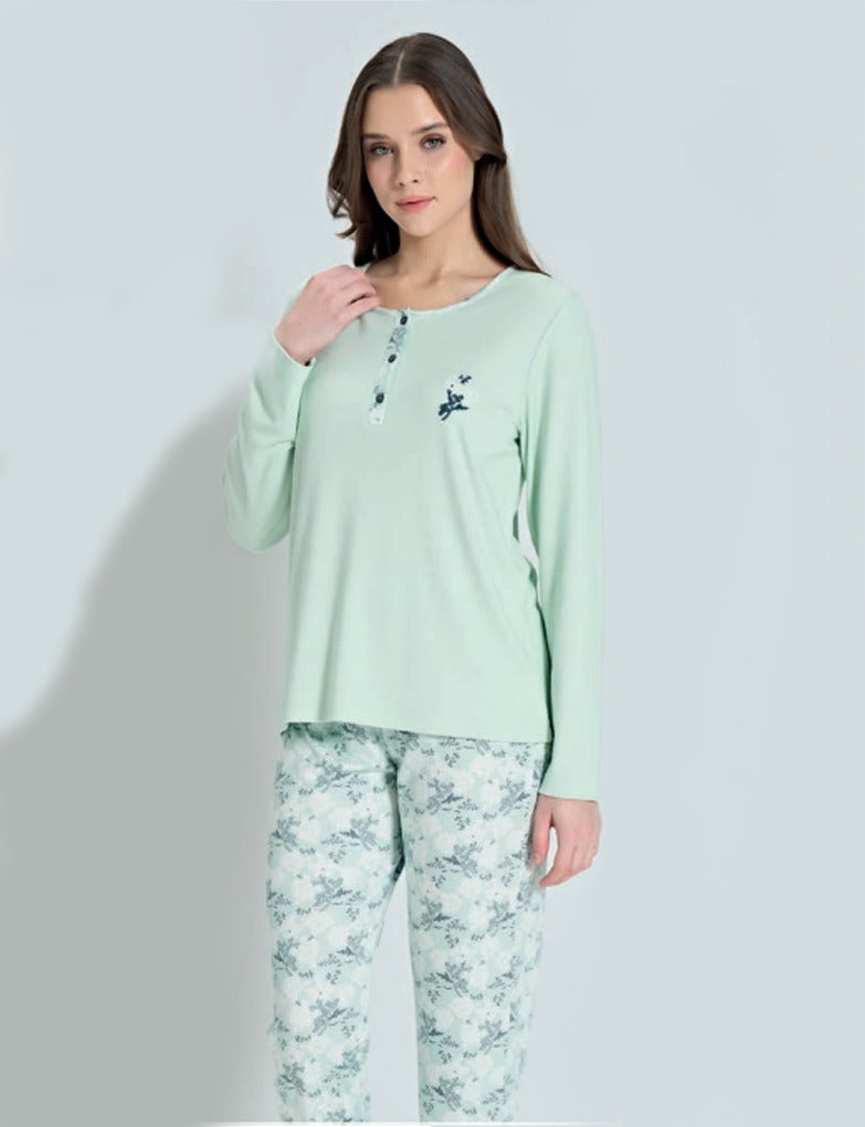 Mint Floral Pajama Set